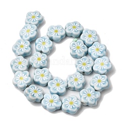 Glaze Daisy Flower Printed Porcelain Beads&nbsp;PR-CBA03B0-04E