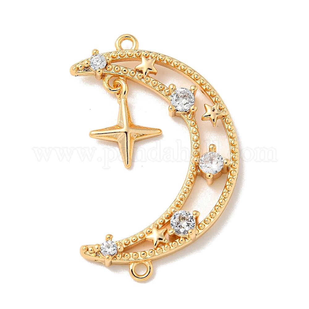 Wholesale Brass Micro Pave Clear Cubic Zirconia Pendants - Pandahall.com
