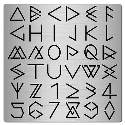 Wholesale GORGECRAFT 6.3 Inch Metal Gothic Font Lettering Stencil Stainless Steel Old English Font Ancient Alphabet Template Runes Stencils for Painting Wood Burning Pyrography Engraving Crafts Pandah...