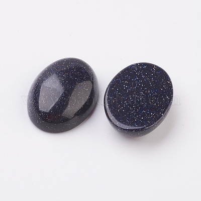 Synthetic Blue Goldstone Flat Back Cabochons&nbsp;G-G741-18x25mm-09-1