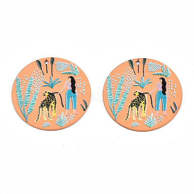 Spray Painted Iron Pendants&nbsp;IFIN-T016-34-1