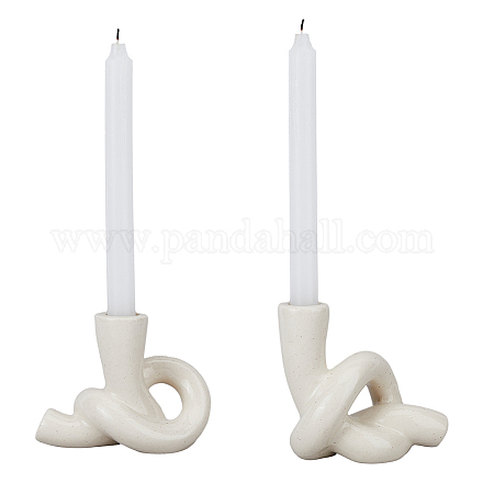 2Pcs 2 Styles Ceramic Candle Holder AJEW-FH0004-10-1