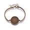 Alloy Bangle Making, with Flat Round Cabochons Setting, Antique Bronze, Tray: 20mm, 1/8 inch(0.4cm), Inner Diameter: 2 inch(5~5.1cm)