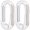 2Pcs Brass Spring Gate Rings, 925 Sterling Silver Plated, 16.5x8.5x3mm