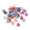Transparent Acrylic Beads, Frosted, Flower, Mixed Color, 17.5x12mm, Hole: 1.5mm, about 770pcs/500g