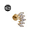 G23 Titanium with Clear Cubic Zirconia Internally Threaded Labrets, Moon, Golden, 8mm, Pin: 1.2mm