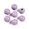 Painted Natural Wood Beads, Round, Plum, 16mm, Hole: 4mm