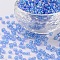 Round Glass Seed Beads, Transparent Colours Rainbow, Round, Cornflower Blue, Size: about 4mm in diameter, hole:1.5mm, about 1000pcs/100g