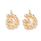 Brass Pendants, Cadmium Free & Nickel Free & Lead Free, Letter Charms, Real 18K Gold Plated, 13x8x2mm, Hole: 1mm