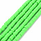 Handmade Polymer Clay Bead Strands, Heishi Beads, Disc/Flat Round, Lime Green, 4x0.5~1mm, Hole: 1.5mm, about 320~447pcs/strand, 15.74~16.92 inch