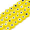 Handmade Lampwork Beads Strands, Flower with Evil Eye, Yellow, 6~7x6~7.5x3mm, Hole: 0.7mm, about 63~65pcs/strand, 15.75 inch~15.94 inch(40~40.5cm)
