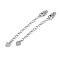 Brass Ends with Chains, Cadmium Free & Nickel Free & Lead Free, Heart, Platinum, 70mm, Hole: 2.5mm