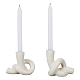 2Pcs 2 Styles Ceramic Candle Holder&nbsp;AJEW-FH0004-10-1