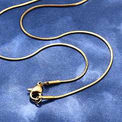 Ion Plating(IP) 304 Stainless Steel Snake Chain Necklaces, with Lobster Claw Clasps, Golden, 15.7 inch(40cm), 1mm