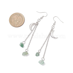 10 Pairs 10 Styles Brass Moon Dangle Earrings&nbsp;EJEW-JE06676