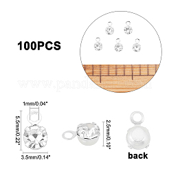 100Pcs Brass Crystal Rhinestone Charms&nbsp;KK-PH0003-81