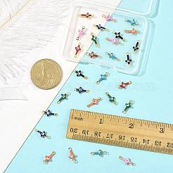 28Pcs 7 Colors Brass Enamel Connector Charms&nbsp;KK-FS0002-04