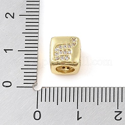 Brass Micro Pave Clear Cubic Zirconia European Beads&nbsp;LS-KK-K368-01G-08