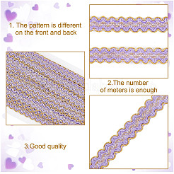 Polyester Filigree Wavy Lace Ribbon&nbsp;OCOR-WH0082-211B