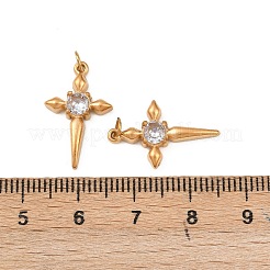 304 Stainless Steel with Clear Cubic Zirconia Pendants&nbsp;STAS-G364-01G
