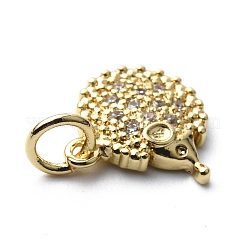 Brass Micro Pave Cubic Zirconia Charms&nbsp;ZIRC-F131-10G