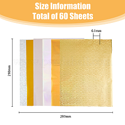 60Sheets 6 Styles PET Stamping Hot Foil Paper&nbsp;DIY-FH0006-10B