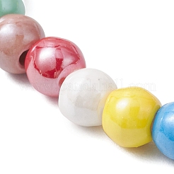 Pearlized Handmade Porcelain Round Beaded Stretch Bracelets for Women&nbsp;BJEW-JB12088