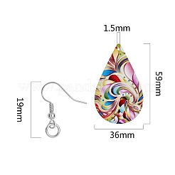 DIY 15 Pairs Dyed Printed Wooden Dangle Earring Making Kits&nbsp;DIY-SZ0001-76G