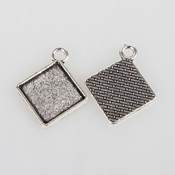 Vintage Tibetan Style Alloy Rhombus Pendant Cabochon Bezel Settings&nbsp;TIBEP-O006-58AS