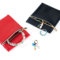 6Pcs 6 Colors Imitation Leather Jewelry Storage Zipper Bags&nbsp;ABAG-TA0001-72A