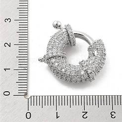 Brass Micro Pave Clear Cubic Zirconia Spring Ring Clasps&nbsp;KK-L228-42P