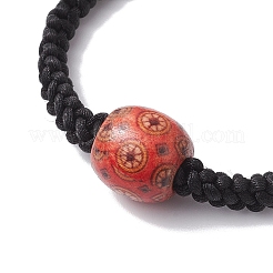 Barrel Wood Braided Bead Bracelets&nbsp;BJEW-JB10365