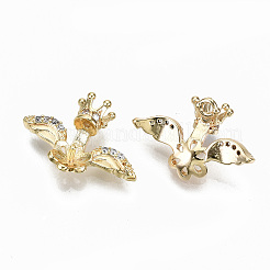 Brass Micro Pave Clear Cubic Zirconia Peg Bails Charms&nbsp;LS-KK-S356-119G-NF