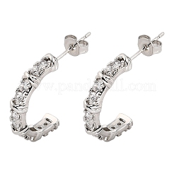 Brass Micro Pave Cubic Zirconia Stud Earrings&nbsp;CU-CBABA66-09P