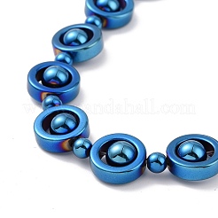 Synthetic Hematite & Brass Column Beaded Necklace with Magnetic Clasps&nbsp;NJEW-G047-01B