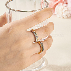 2Pcs 2 Colors Alloy with Crystal Rhinestone Finger Rings&nbsp;RJEW-TADJ0001-01A
