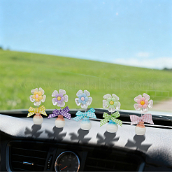 5Pcs 5 Colors Cute Plastic Shaking Head Flower Ornament&nbsp;AJEW-CN0006-02