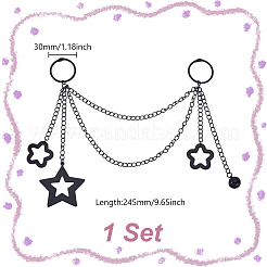 2Pcs Acrylic Star Charm Iron Bag Decorative Chains&nbsp;HJEW-GA00058