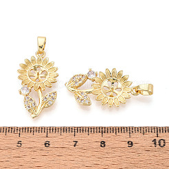Brass Micro Pave Clear Cubic Zirconia European Dangle Charms Bails&nbsp;KK-N276-14G