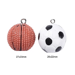16Pcs 2 Colors Opaque Resin Pendants&nbsp;RESI-LS0001-03P