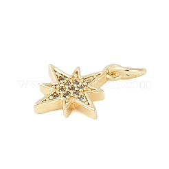 Rack Plating Brass Micro Pave Clear Cubic Zirconia Charms&nbsp;KK-Z060-08G-02