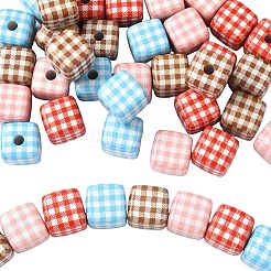 10Pcs Printed Opaque Acrylic Beads&nbsp;MACR-YW0004-19E