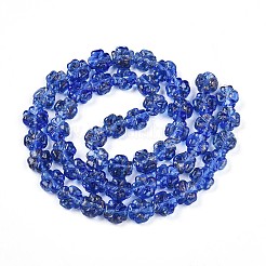 Luminous Handmade Gold Foil Glass Beads Strands&nbsp;FOIL-N029-01H