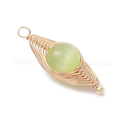 8Pcs Copper Wired Cat Eye Pendants&nbsp;PALLOY-JF04774