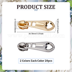 40Pcs 2 Colors Alloy Zipper Puller&nbsp;FIND-WR0012-87