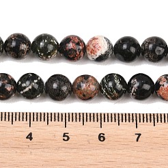 Natural Red Snowflake Obsidian Round Beads Strands&nbsp;G-P503-8mm-06A