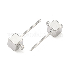SHEGRACE Brass Cube Stud Earring Findings&nbsp;XGR0106P-121P