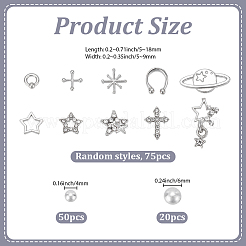 145Pcs 3 Styles Plastic & Resin & Zinc Alloy Rhinestone Cabochons&nbsp;MRMJ-SP0001-41
