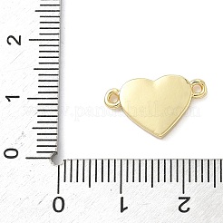 Brass Pave Natural Shell Heart Connector Charms&nbsp;KK-K368-54G