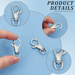 2Pcs Polished 316 Surgical Stainless Steel Large Lobster Claw Swivel Clasps&nbsp;STAS-BBC0005-91